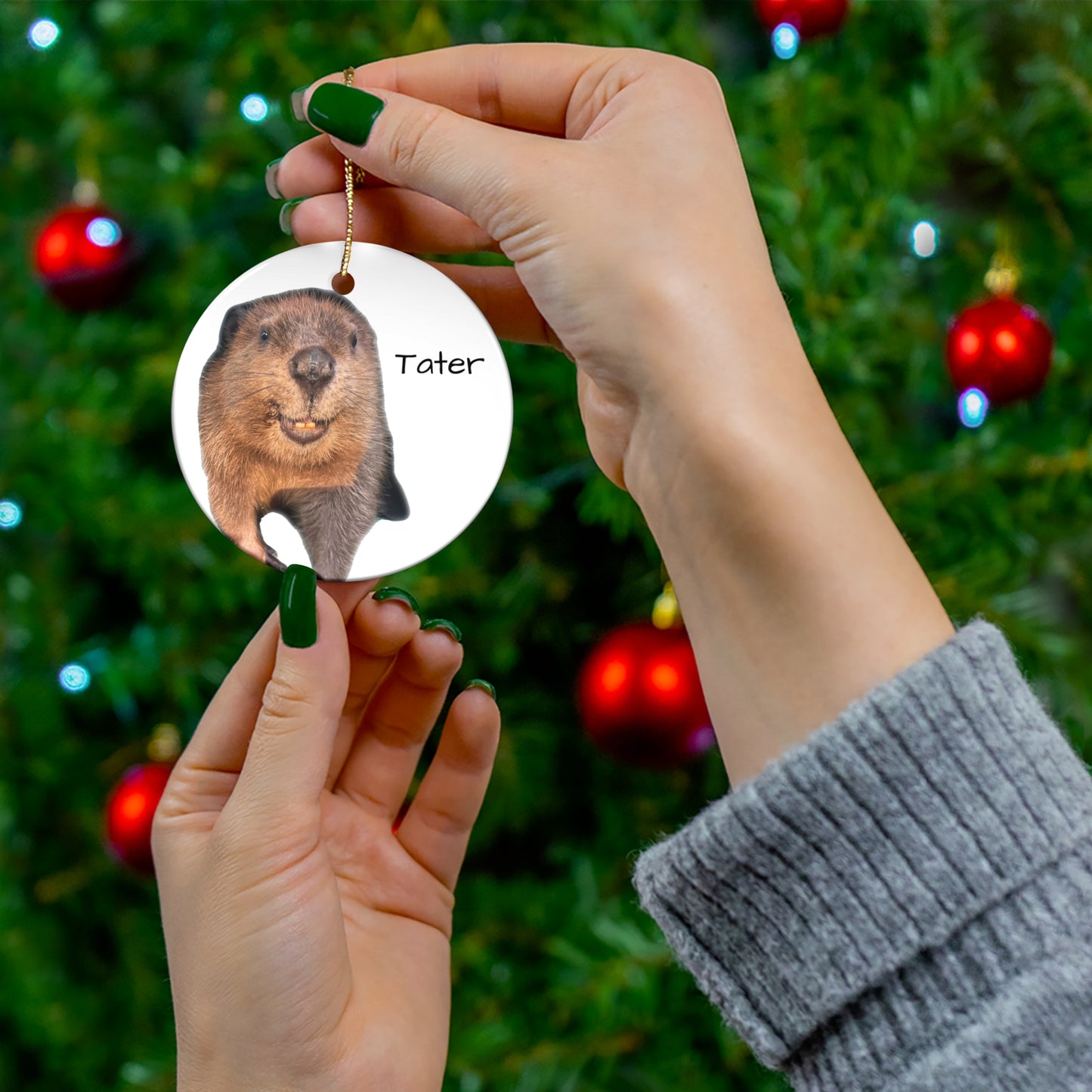 Tater Ceramic Ornament Circle