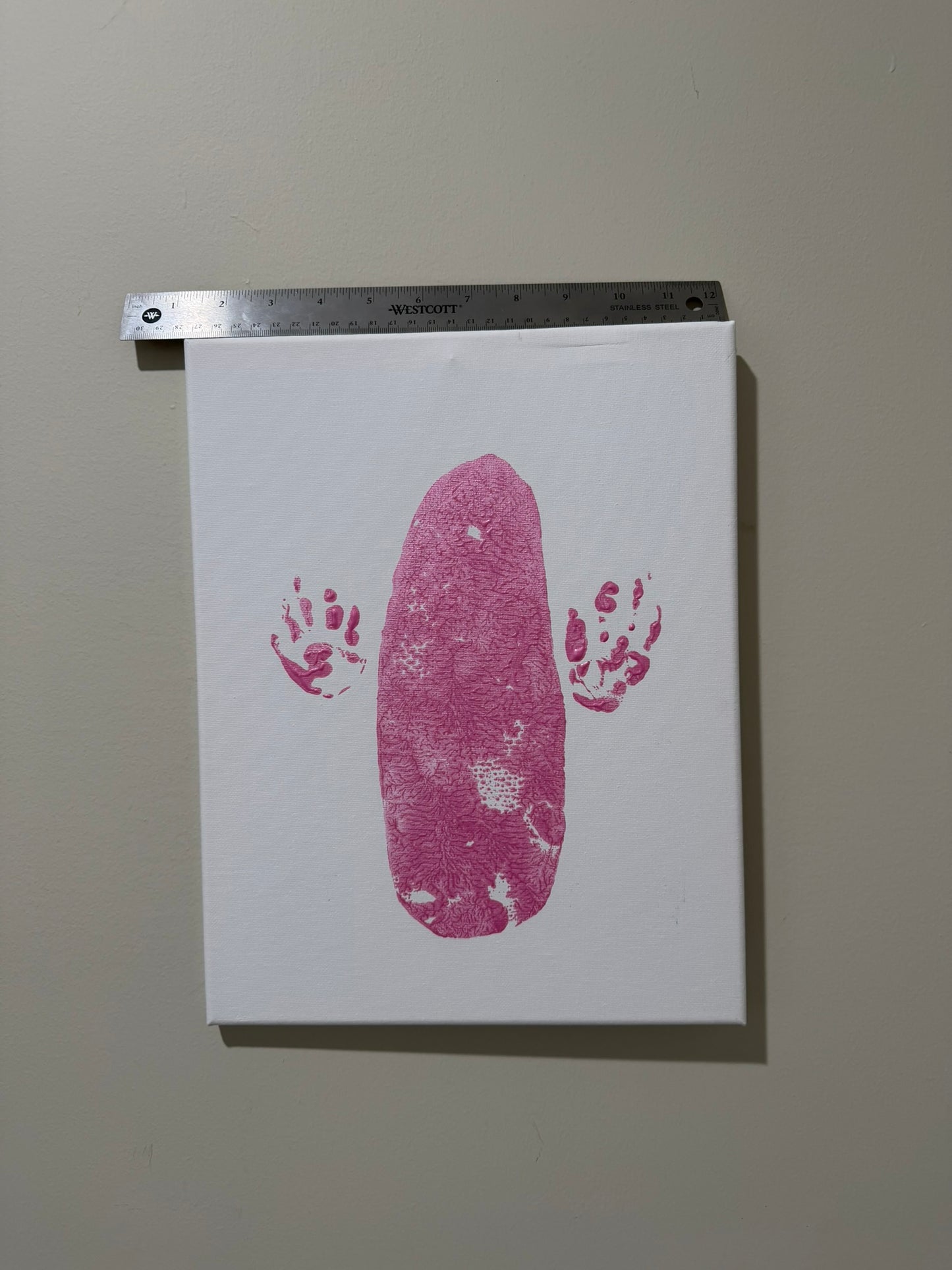 Metallic Tulip Tail and Paw Print on White 11x14 canvas