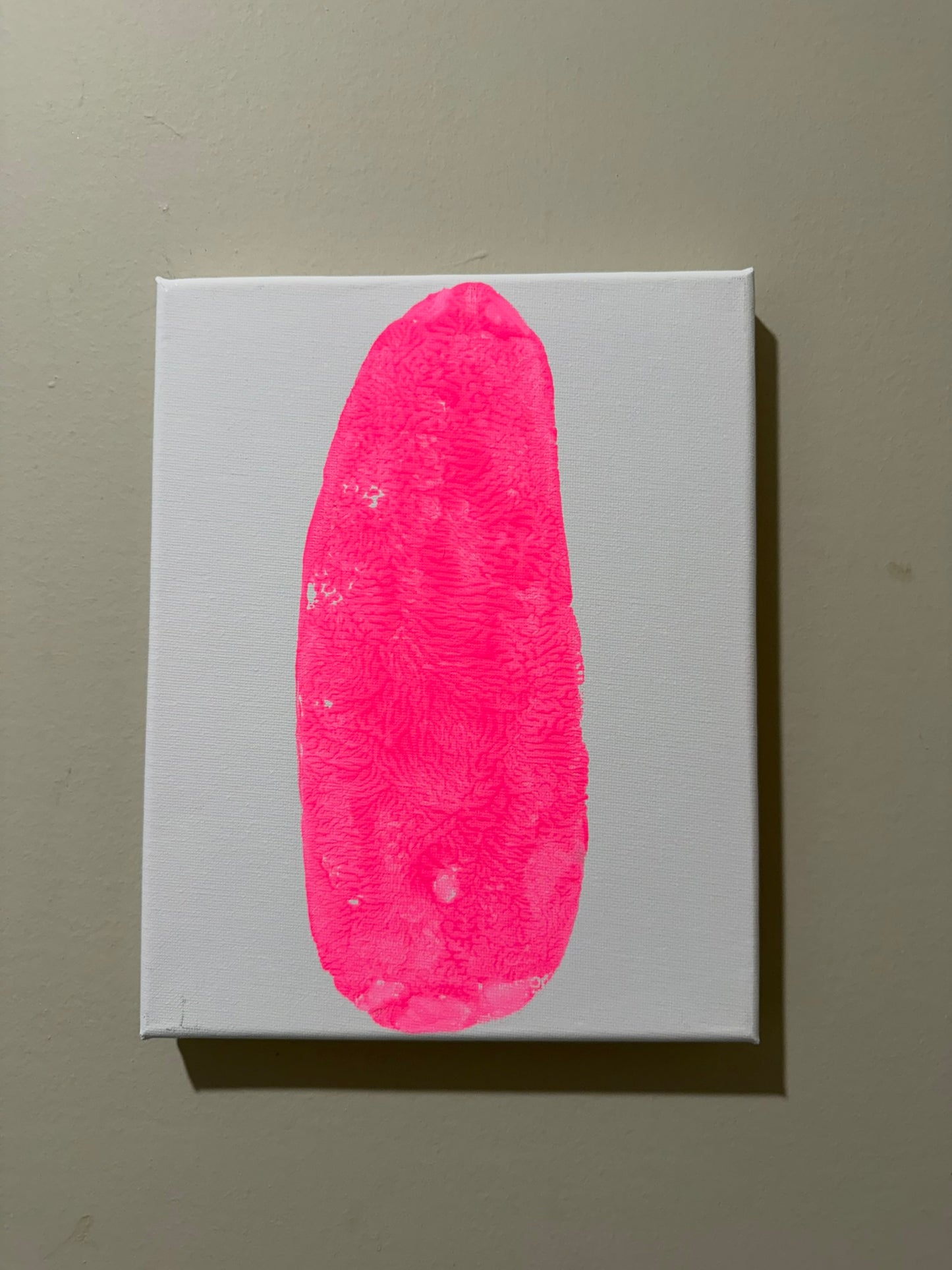 Hot Pink Tulip Tail Print on White 8x10 canvas