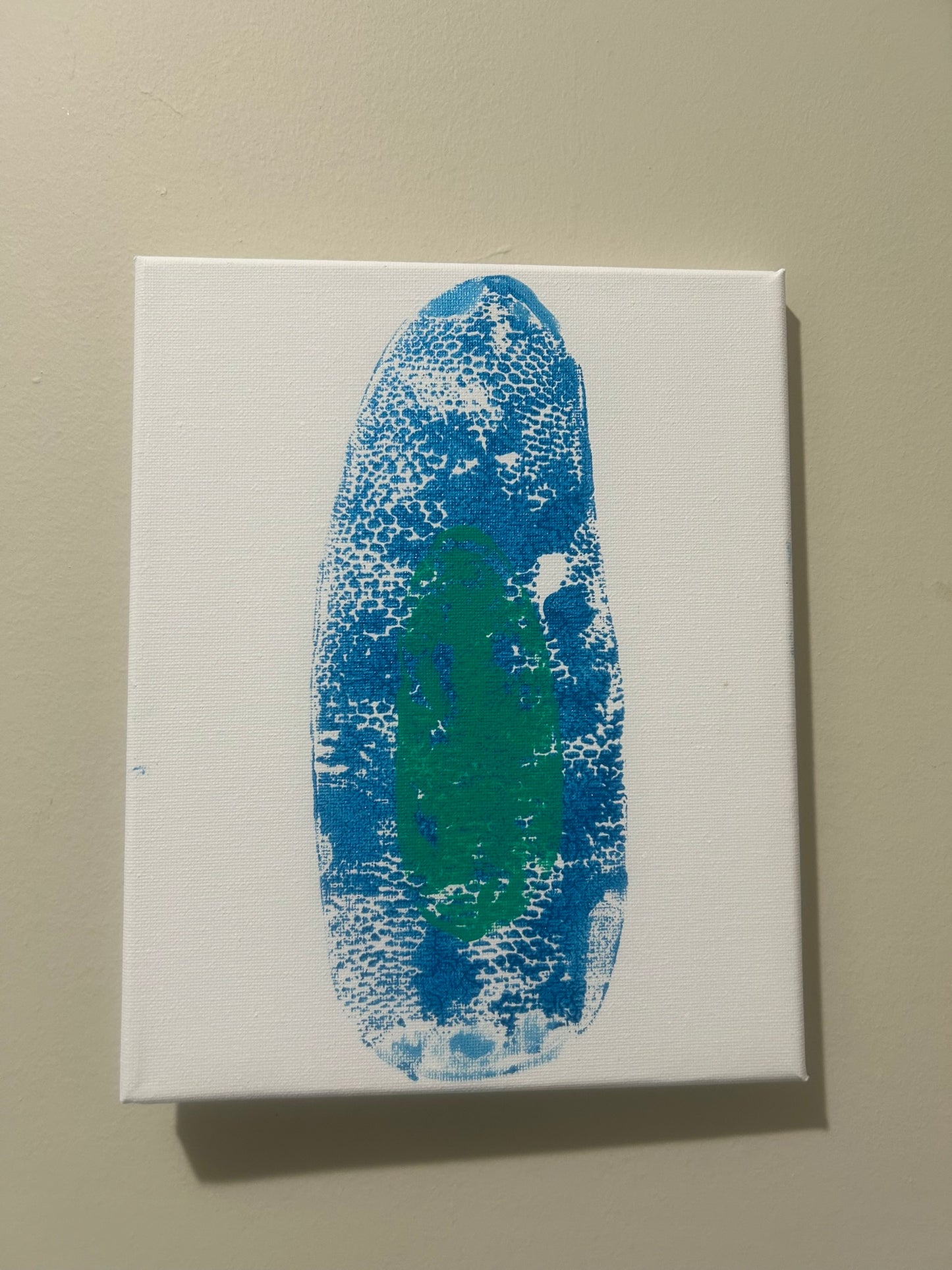 Tulip and Petunia Overlay Tail Print 8x10 Blue and green