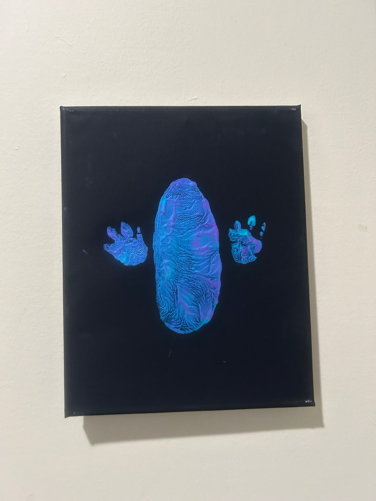 Petunia 8x10 Tail and Paw Print Metallic Blue and Purple