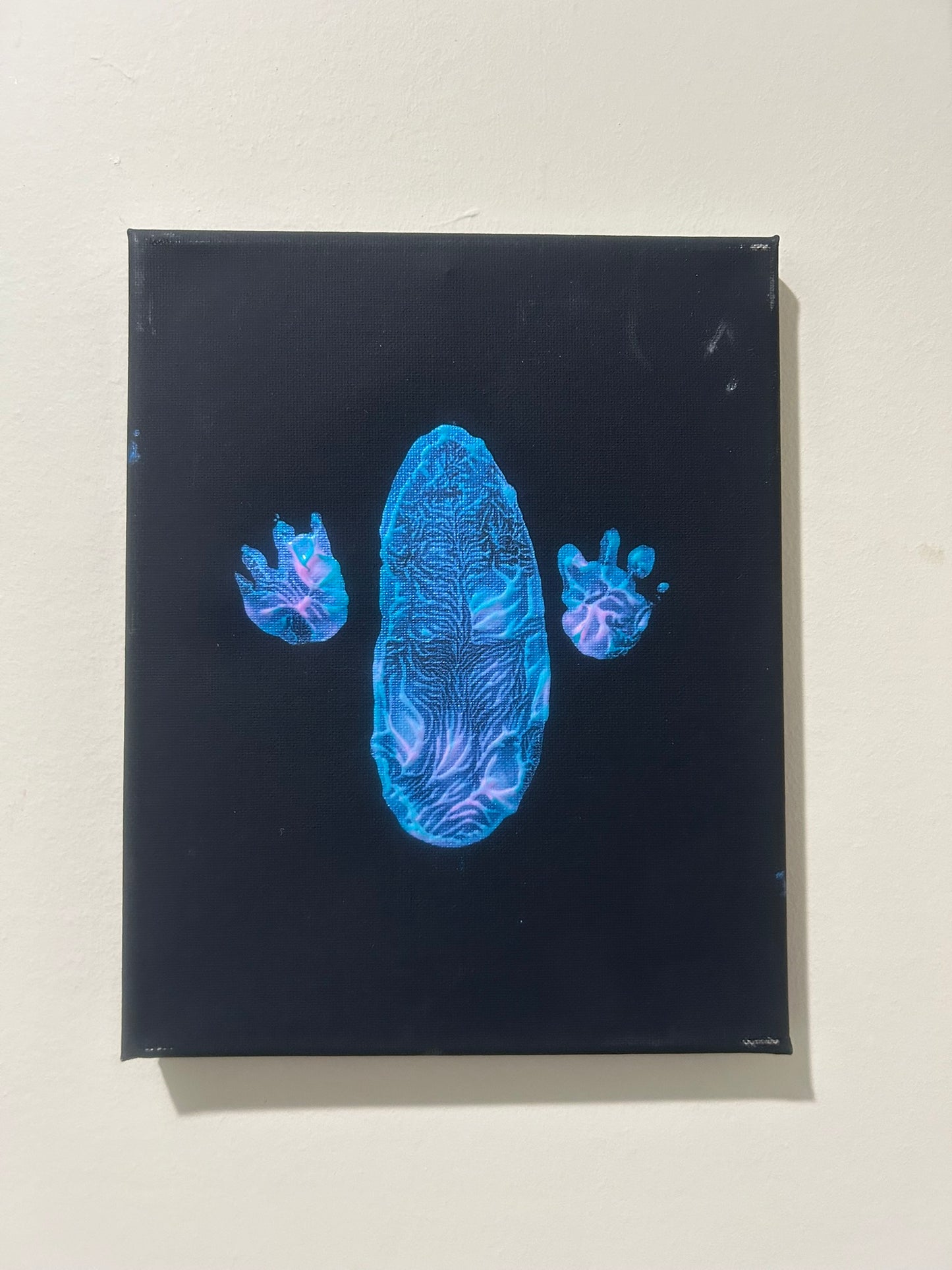 Petunia 8x10 Tail and Paw Print Color Shifting Blue and Pink