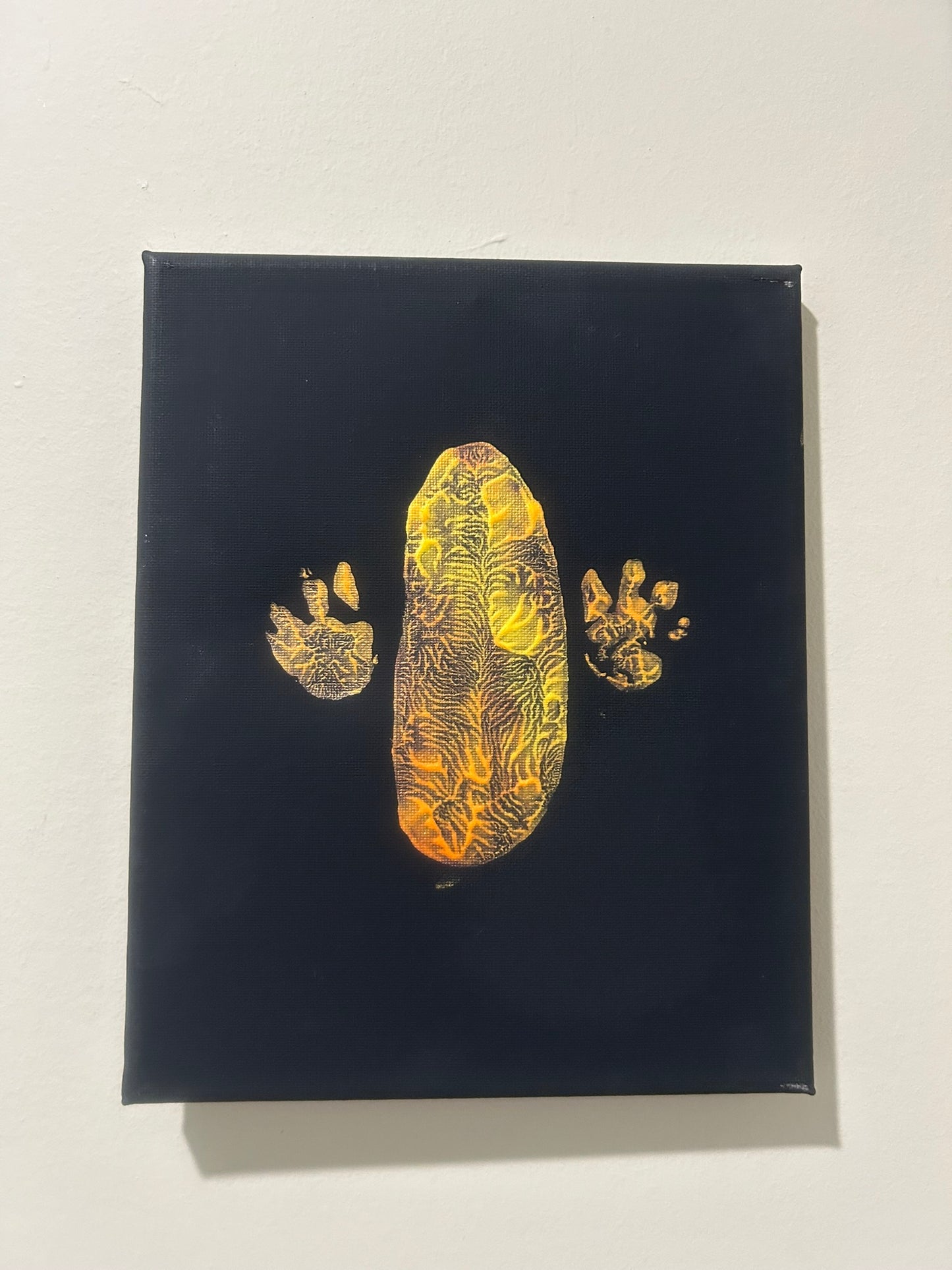 Petunia 8x10 Tail and Paw Print Orange and Yellow