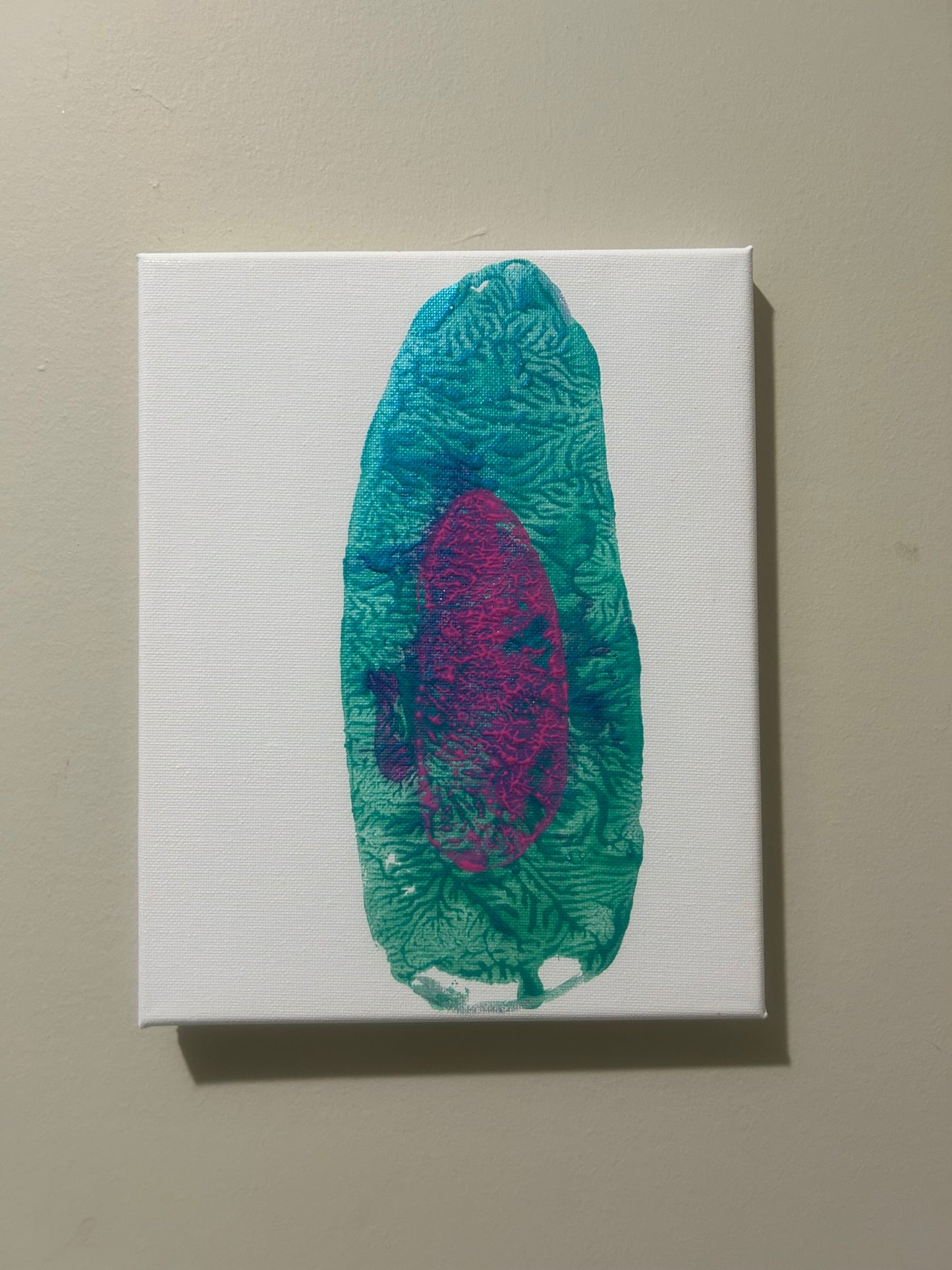 Tulip and Petunia Overlay Tail Print 8x10 Green Blue and Pink