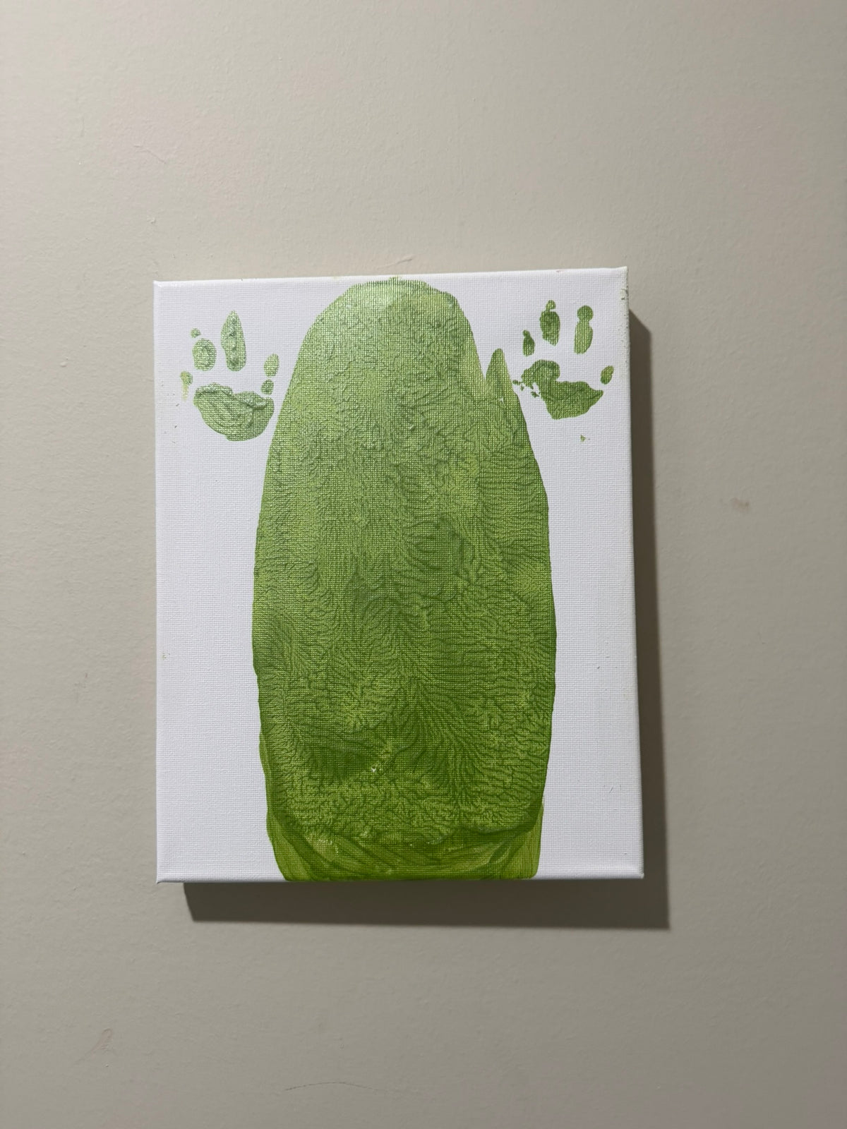 Fern 6-month Tail and Paw Print 8x10 White Canvas