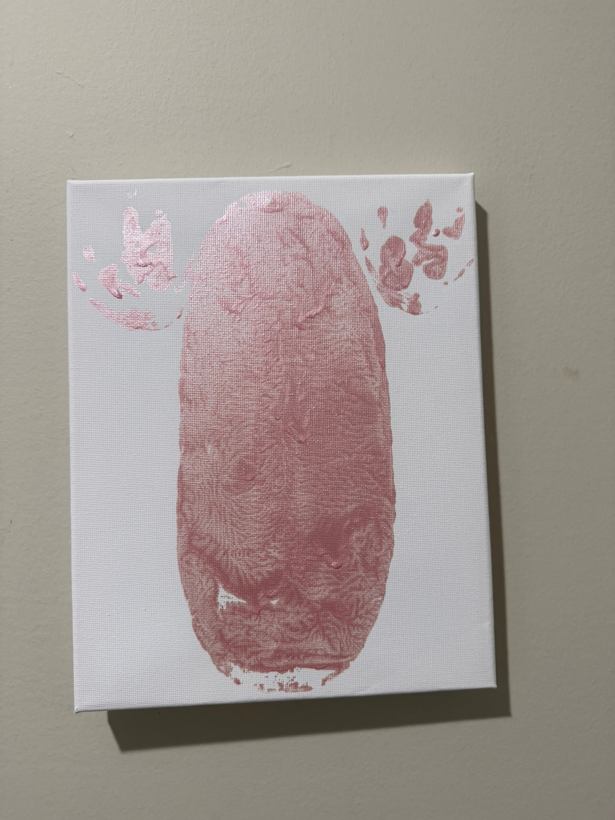 Charlotte 6-Month Tail and Paw Print on 8x10 white canvas