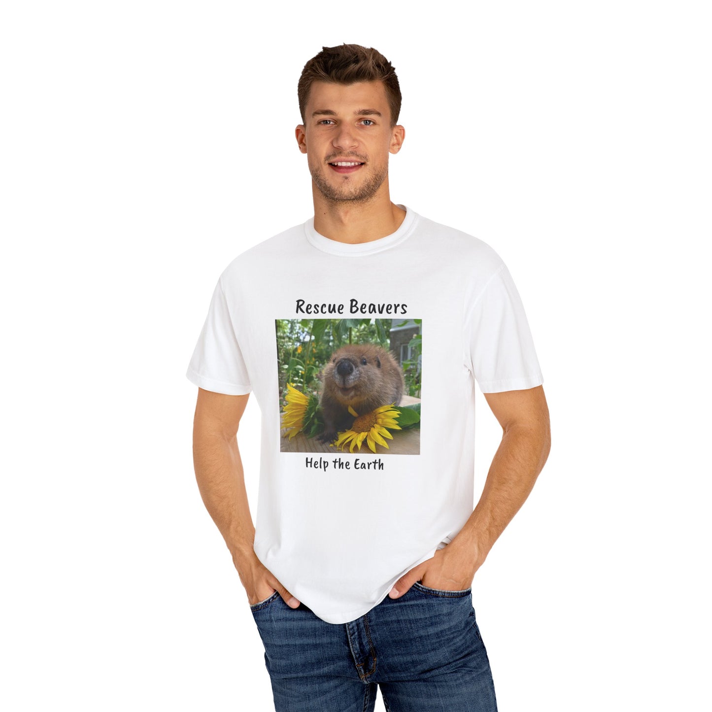 Petunia Rescue Beaver Unisex Garment-Dyed T-shirt