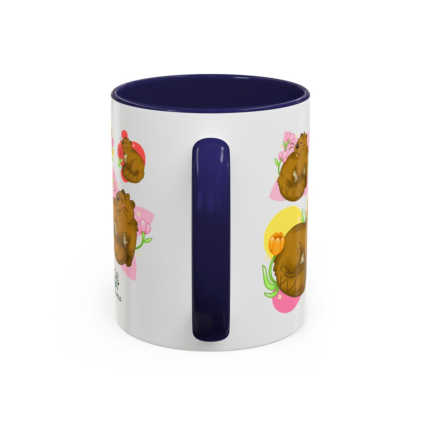 Floral Beaver Pattern Coffee Mug (11oz)