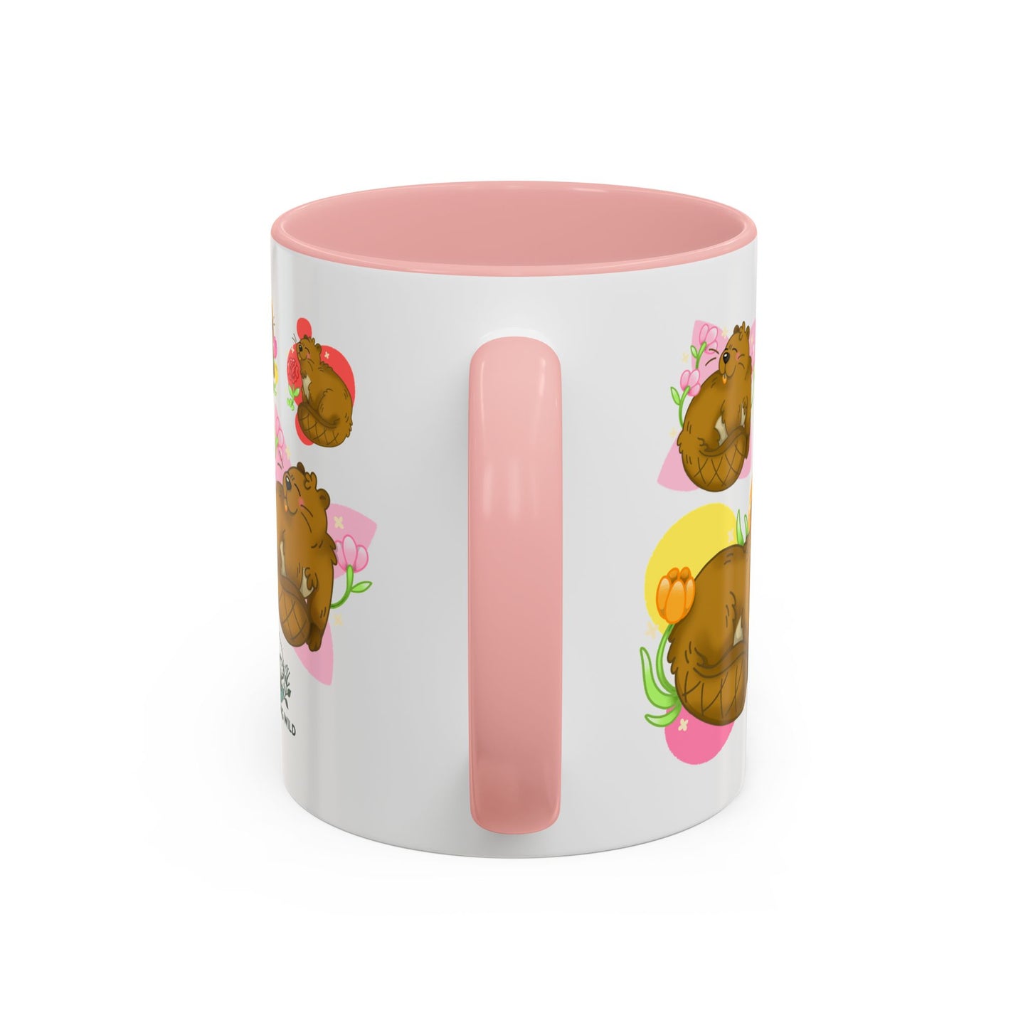 Floral Beaver Pattern Coffee Mug (11oz)