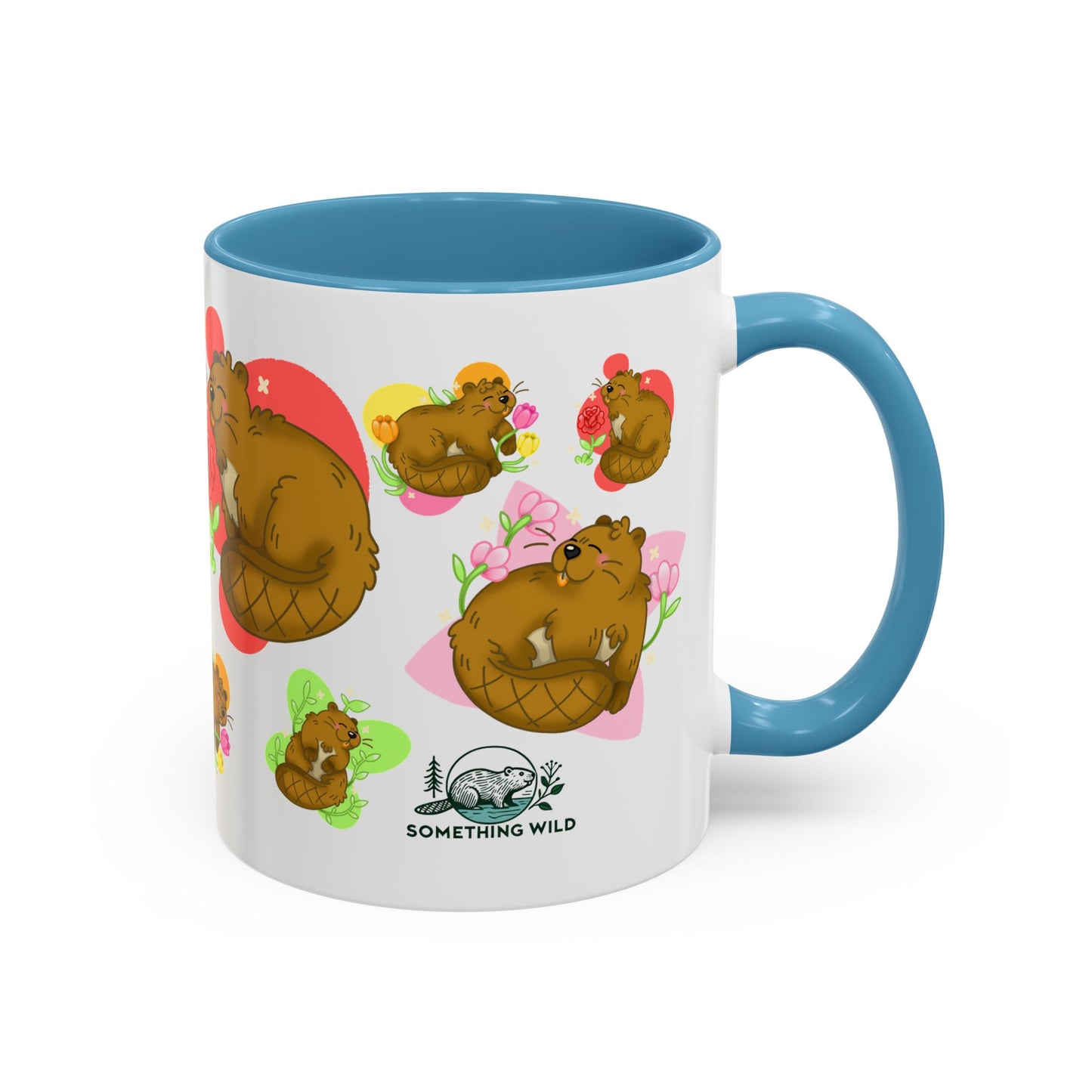 Floral Beaver Pattern Coffee Mug (11oz)