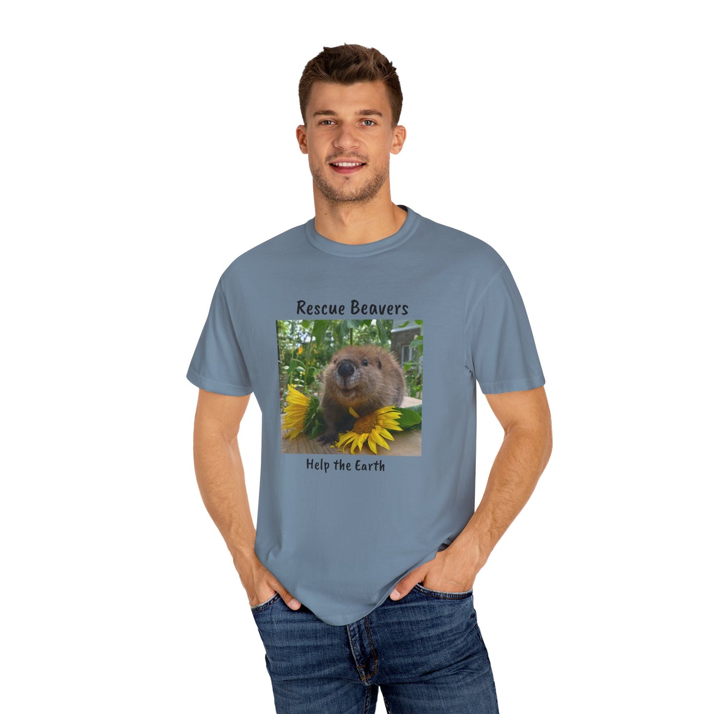 Petunia Rescue Beaver Unisex Garment-Dyed T-shirt