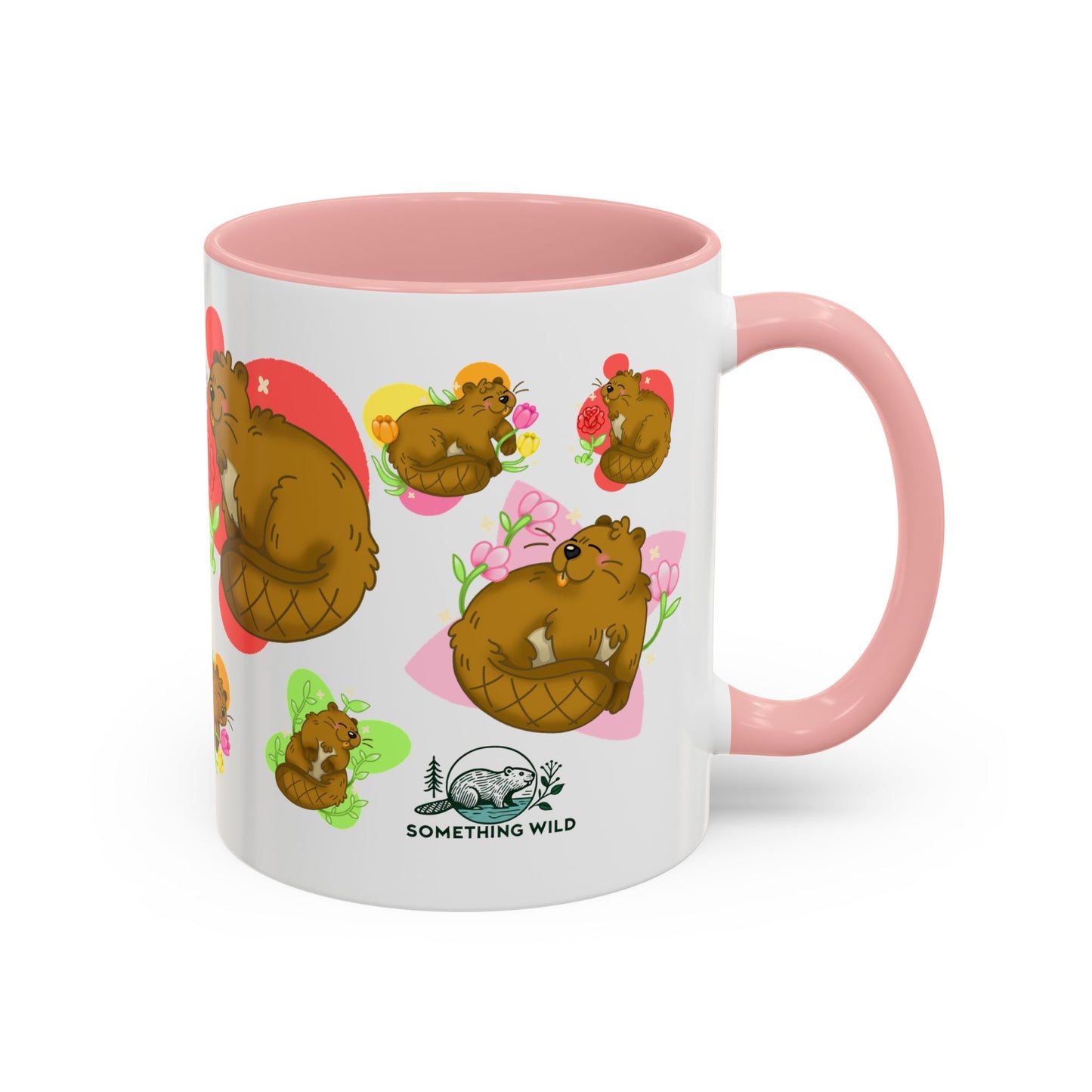 Floral Beaver Pattern Coffee Mug (11oz)