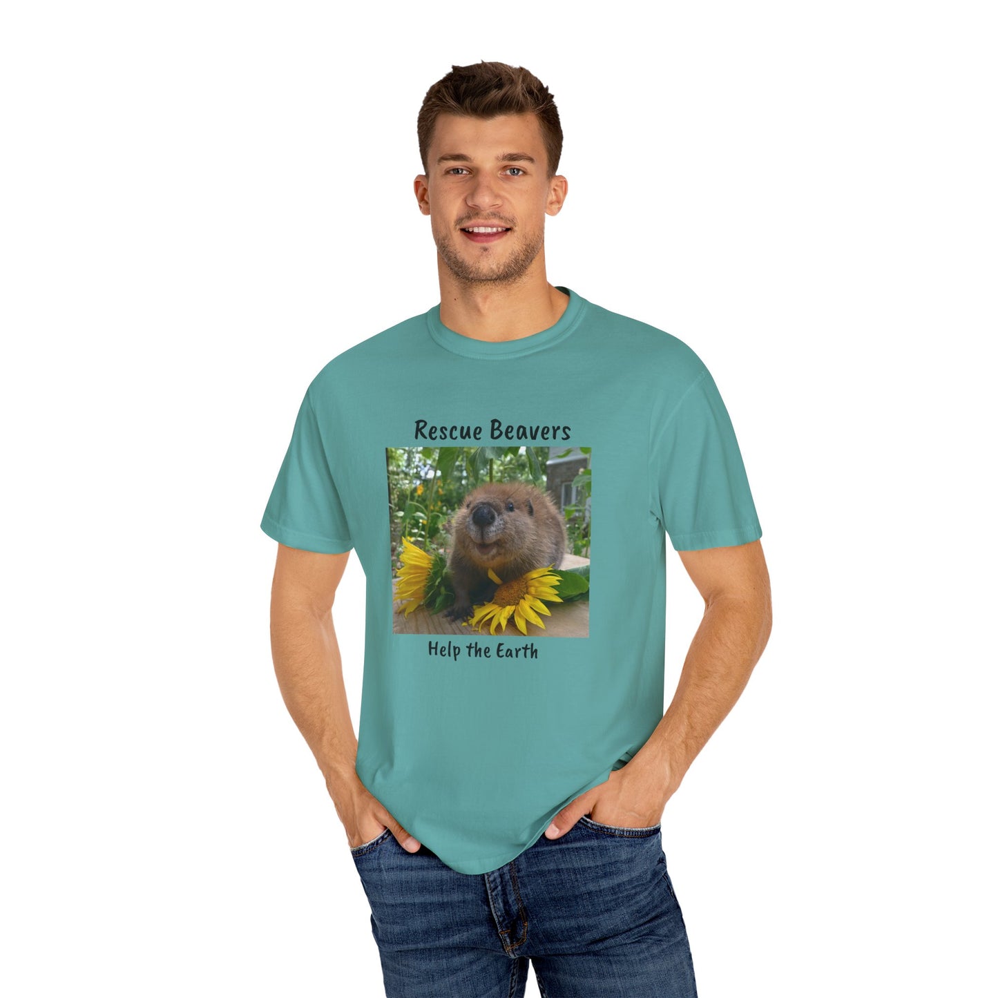 Petunia Rescue Beaver Unisex Garment-Dyed T-shirt