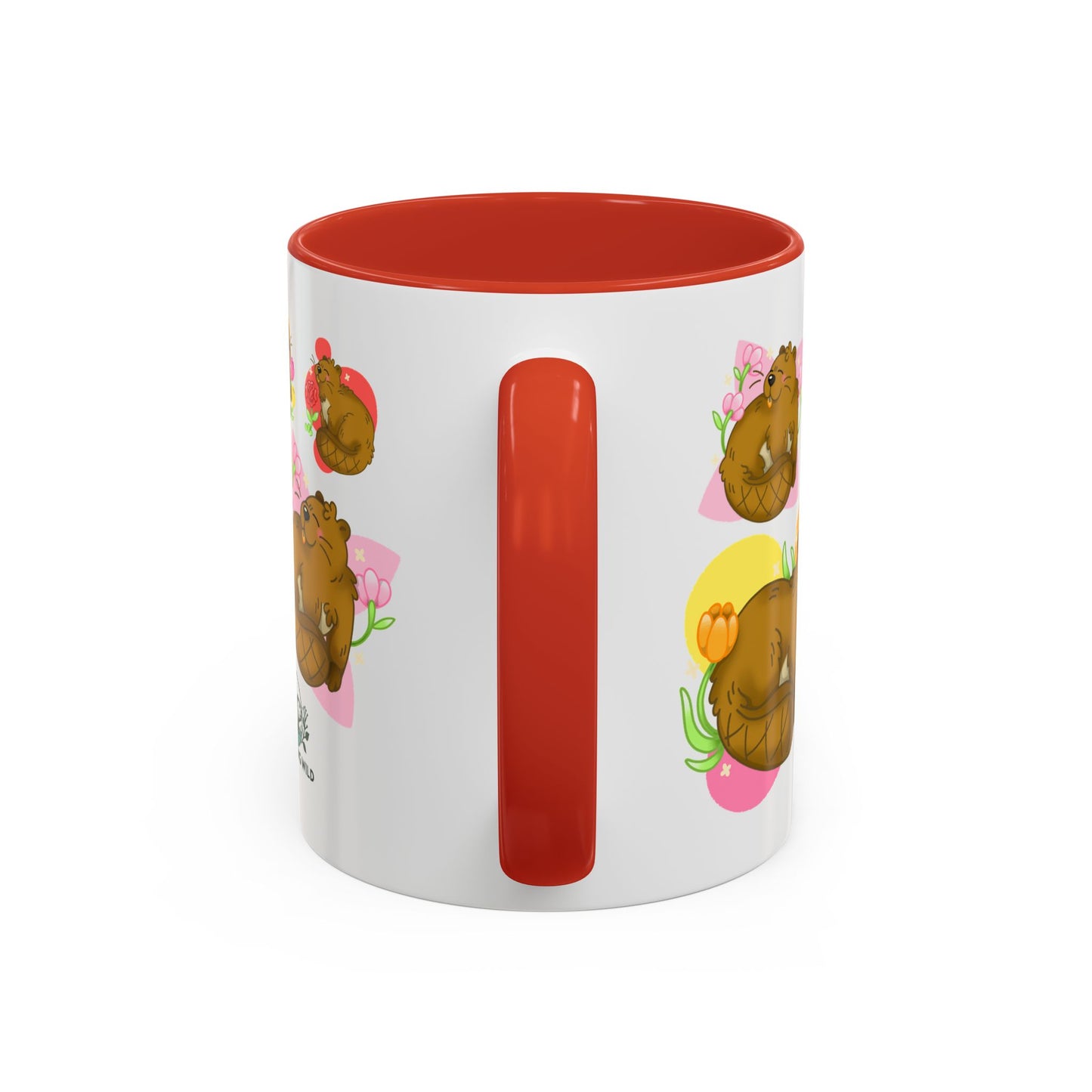 Floral Beaver Pattern Coffee Mug (11oz)