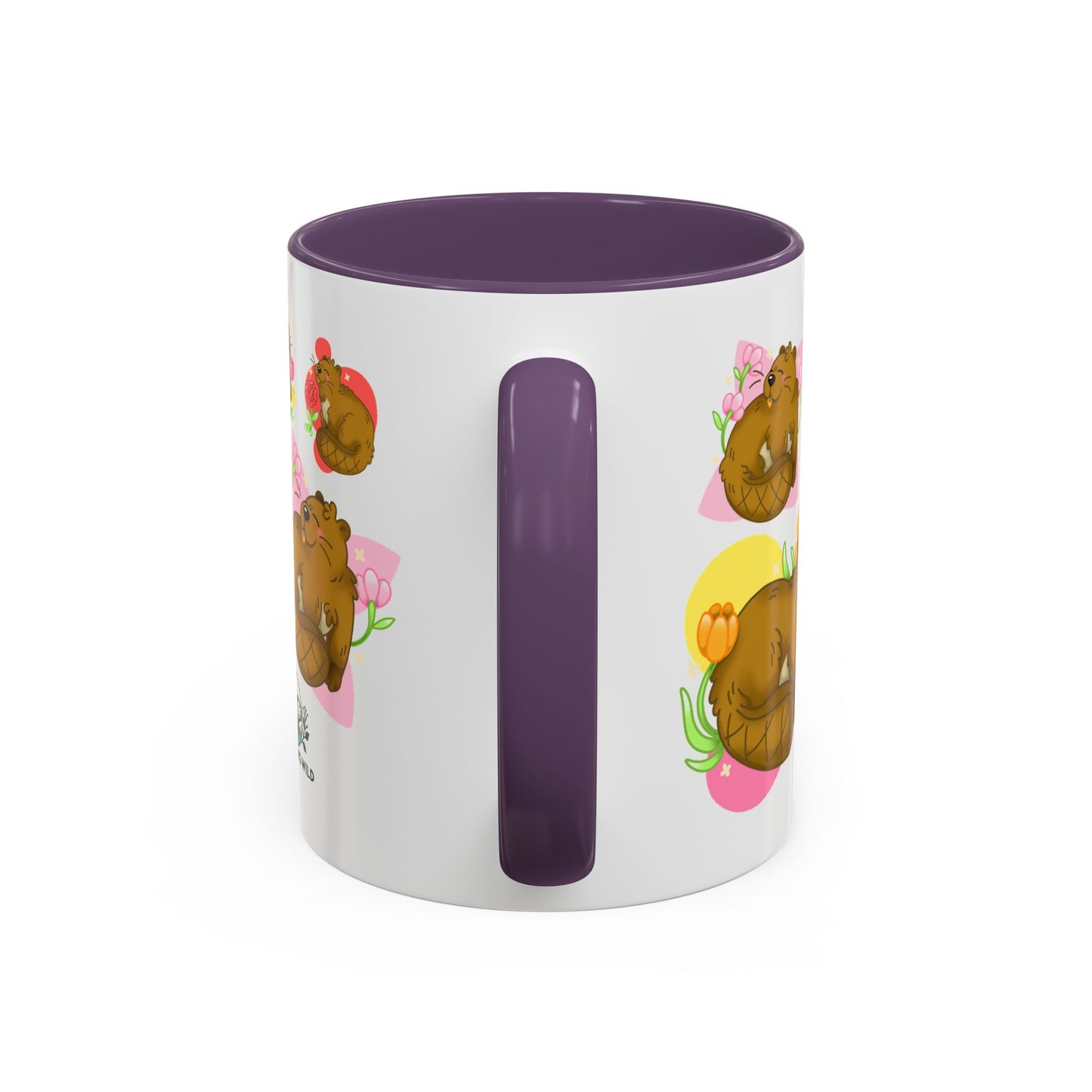 Floral Beaver Pattern Coffee Mug (11oz)