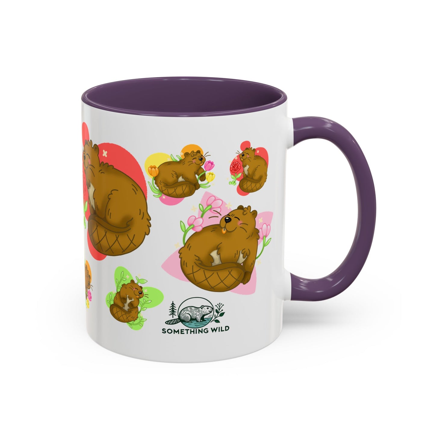 Floral Beaver Pattern Coffee Mug (11oz)
