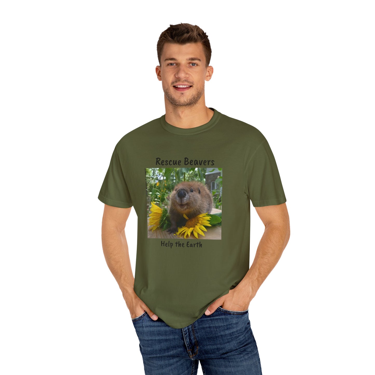 Petunia Rescue Beaver Unisex Garment-Dyed T-shirt