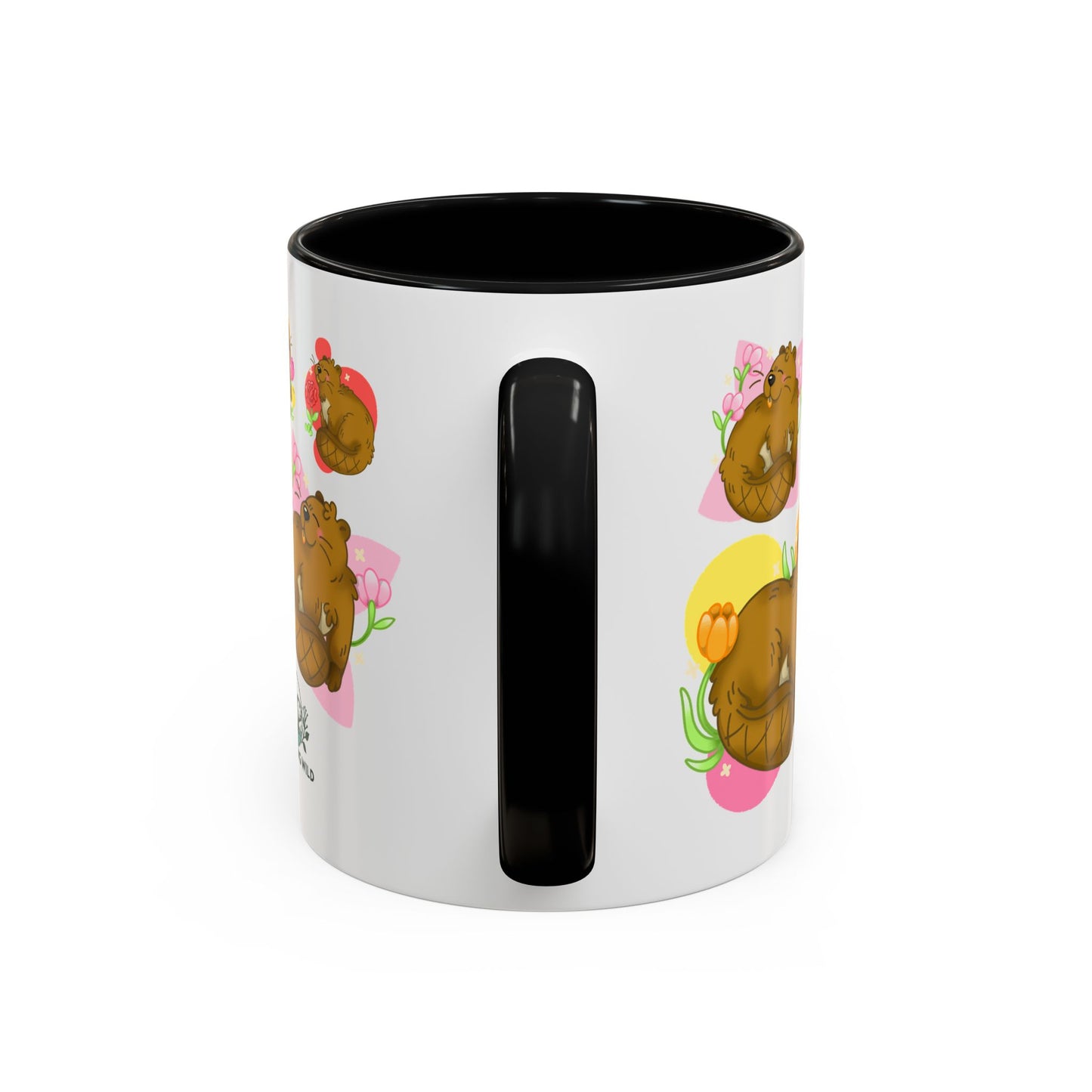 Floral Beaver Pattern Coffee Mug (11oz)