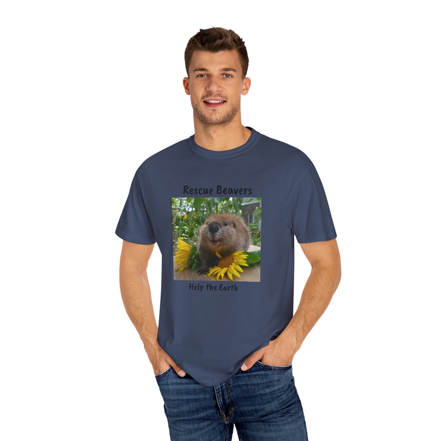 Petunia Rescue Beaver Unisex Garment-Dyed T-shirt