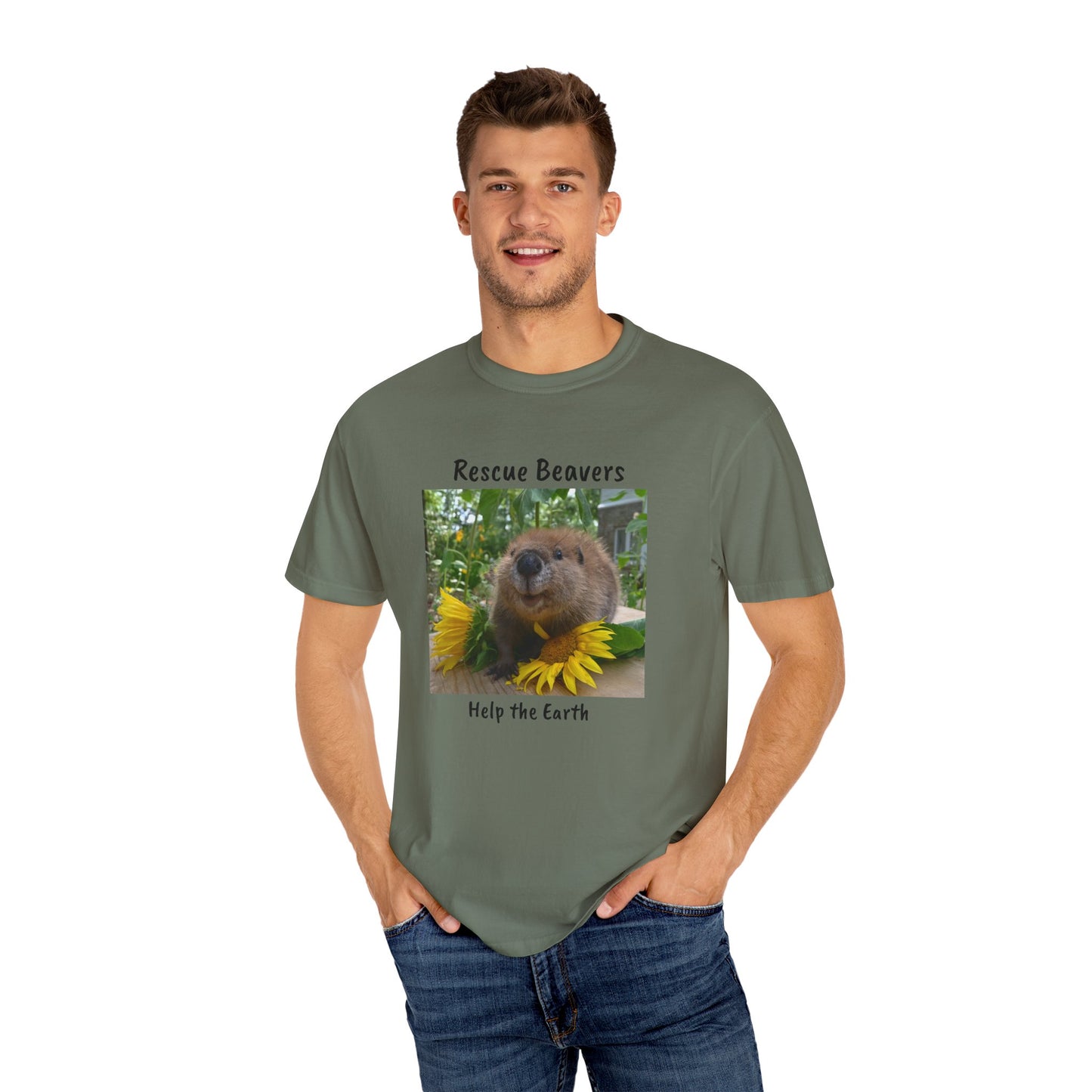 Petunia Rescue Beaver Unisex Garment-Dyed T-shirt