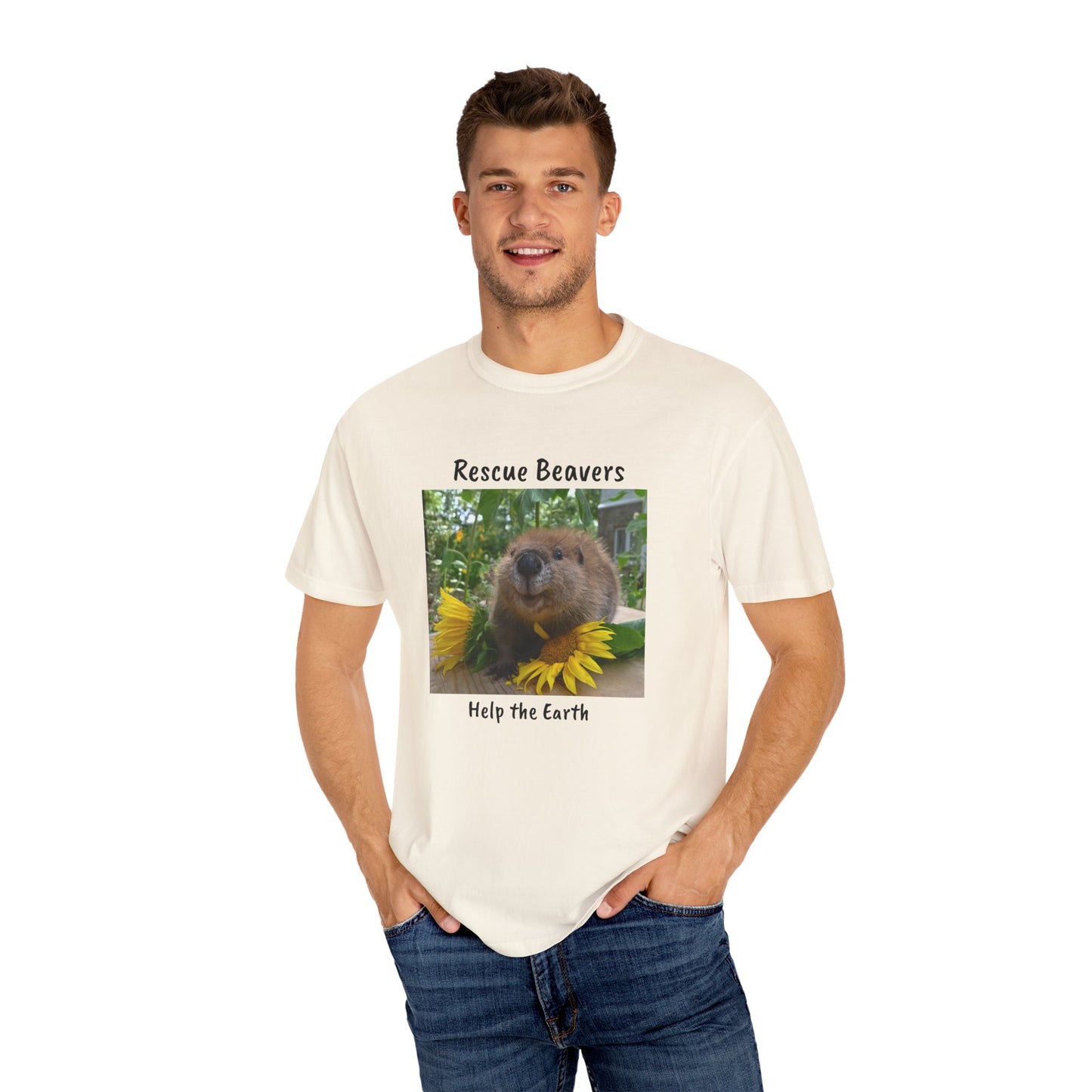 Petunia Rescue Beaver Unisex Garment-Dyed T-shirt