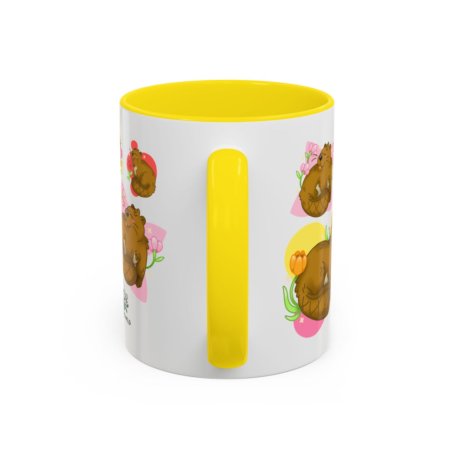 Floral Beaver Pattern Coffee Mug (11oz)