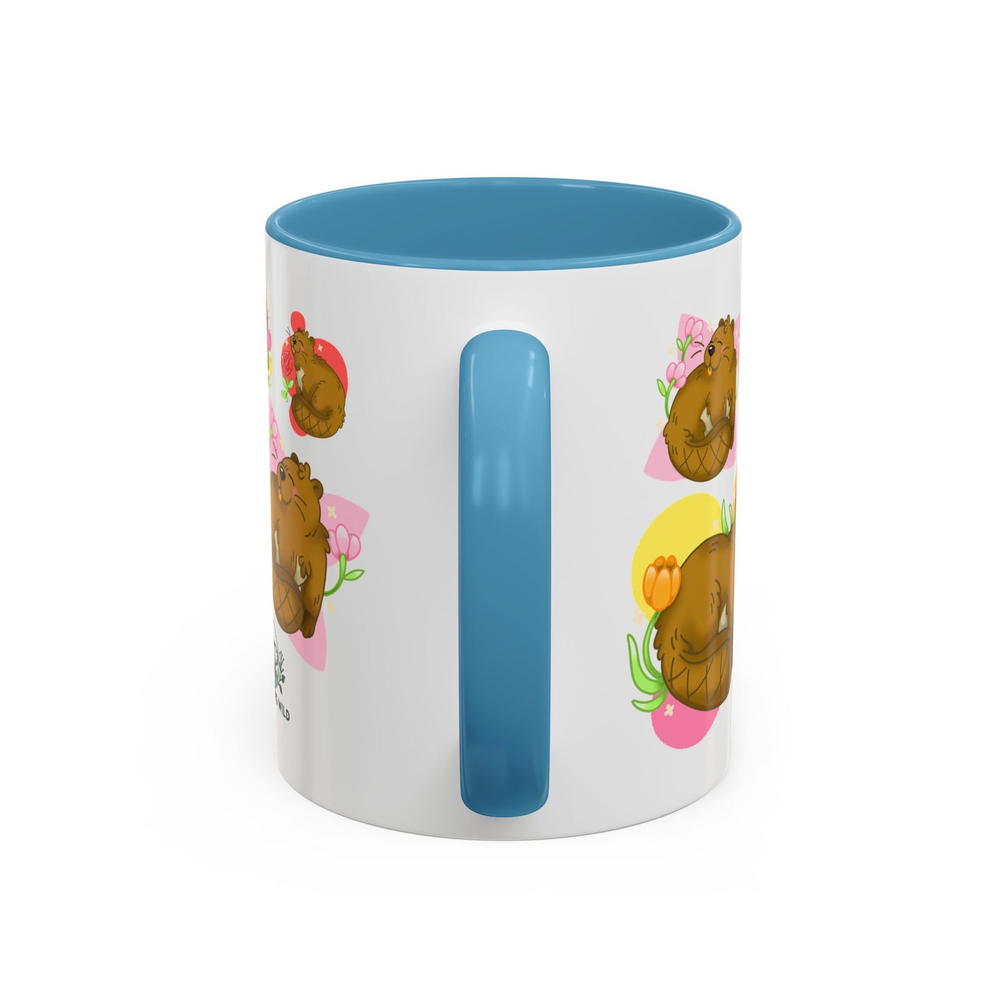 Floral Beaver Pattern Coffee Mug (11oz)