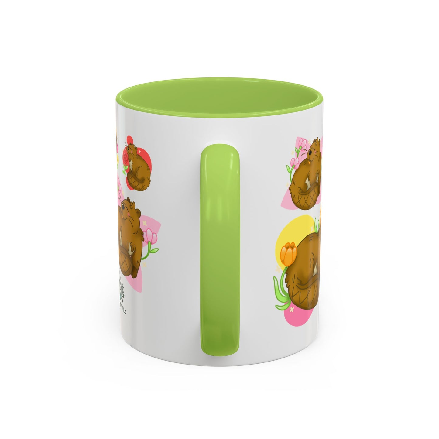 Floral Beaver Pattern Coffee Mug (11oz)