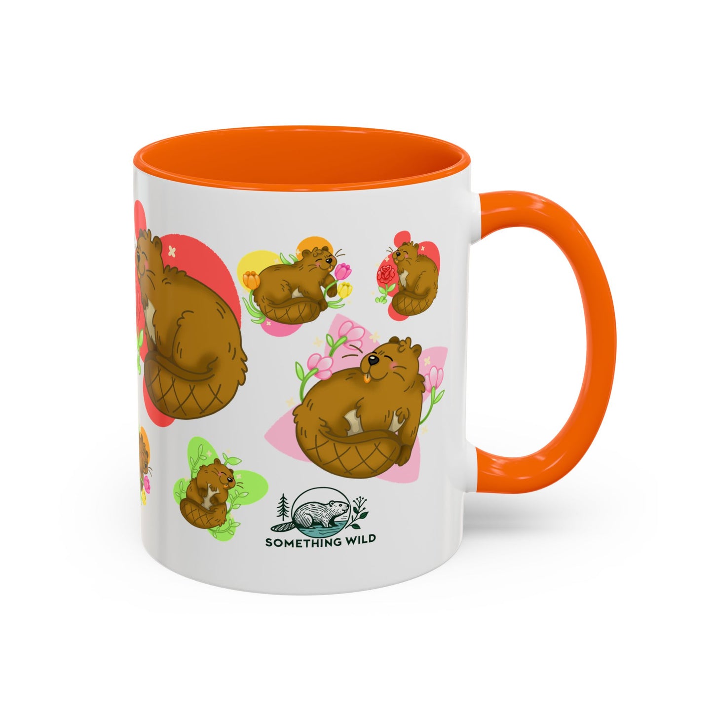 Floral Beaver Pattern Coffee Mug (11oz)
