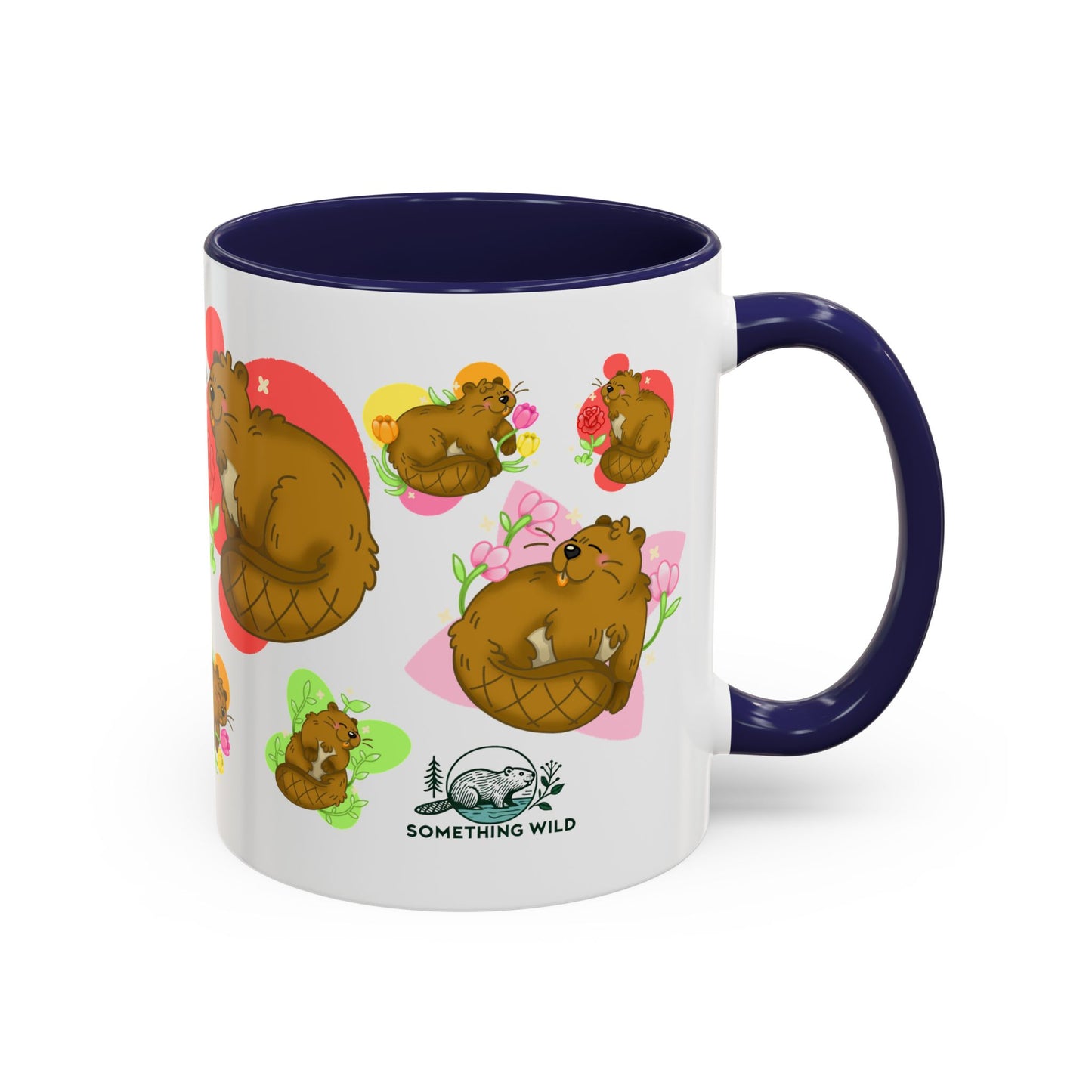 Floral Beaver Pattern Coffee Mug (11oz)