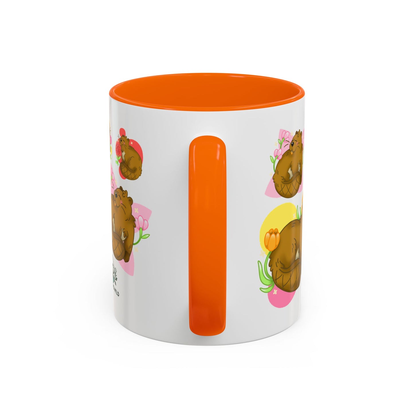 Floral Beaver Pattern Coffee Mug (11oz)