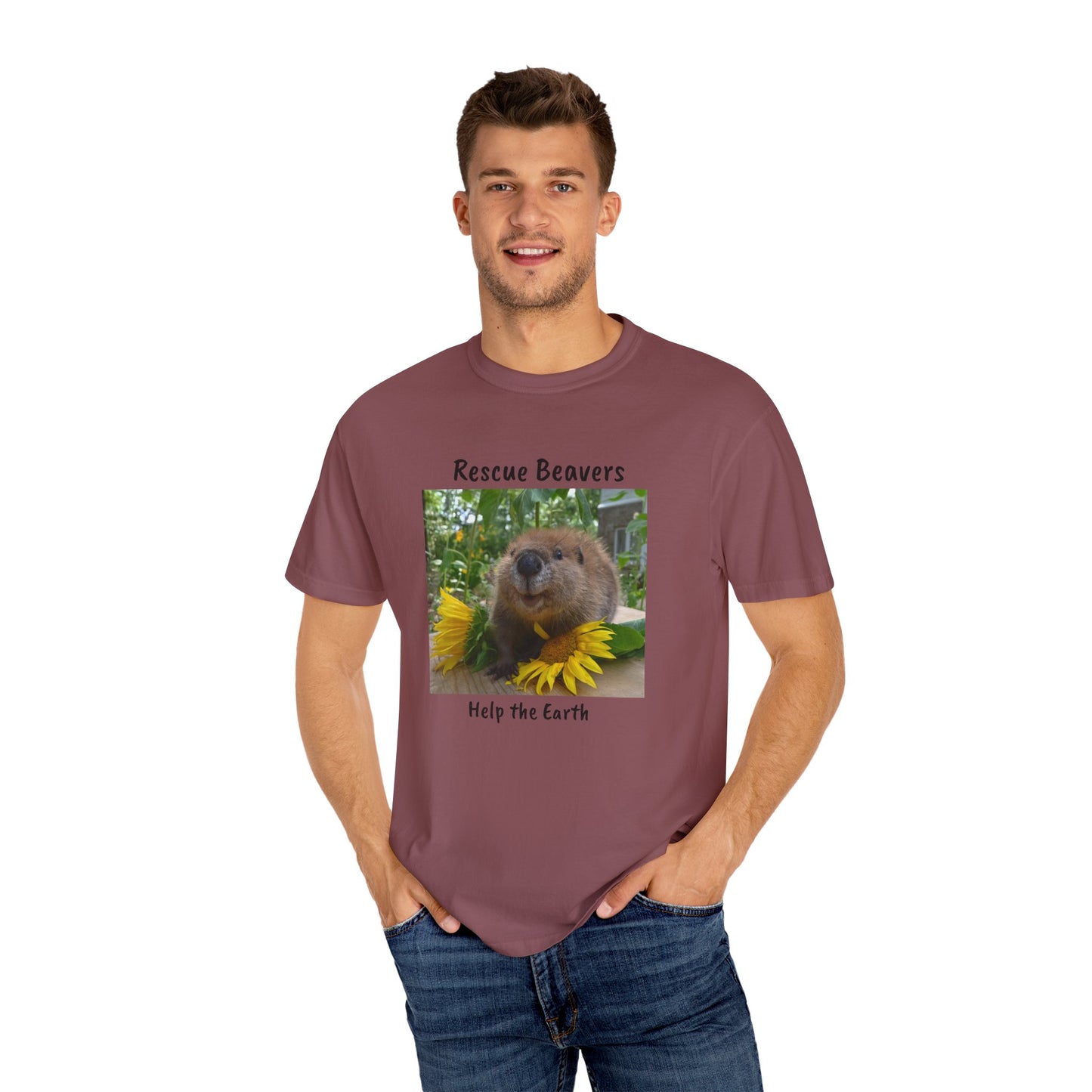 Petunia Rescue Beaver Unisex Garment-Dyed T-shirt