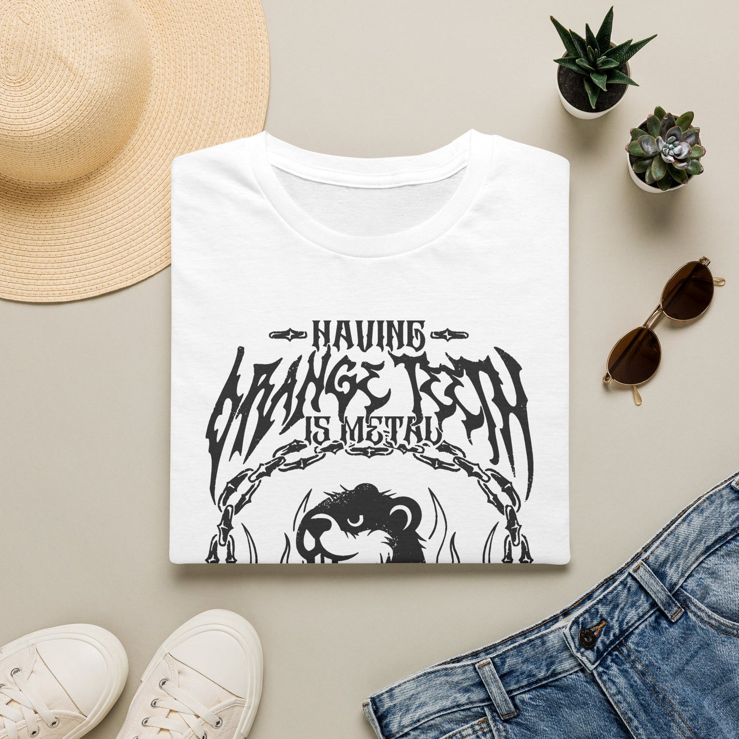 Having Orange Teeth is Metal T-Shirt