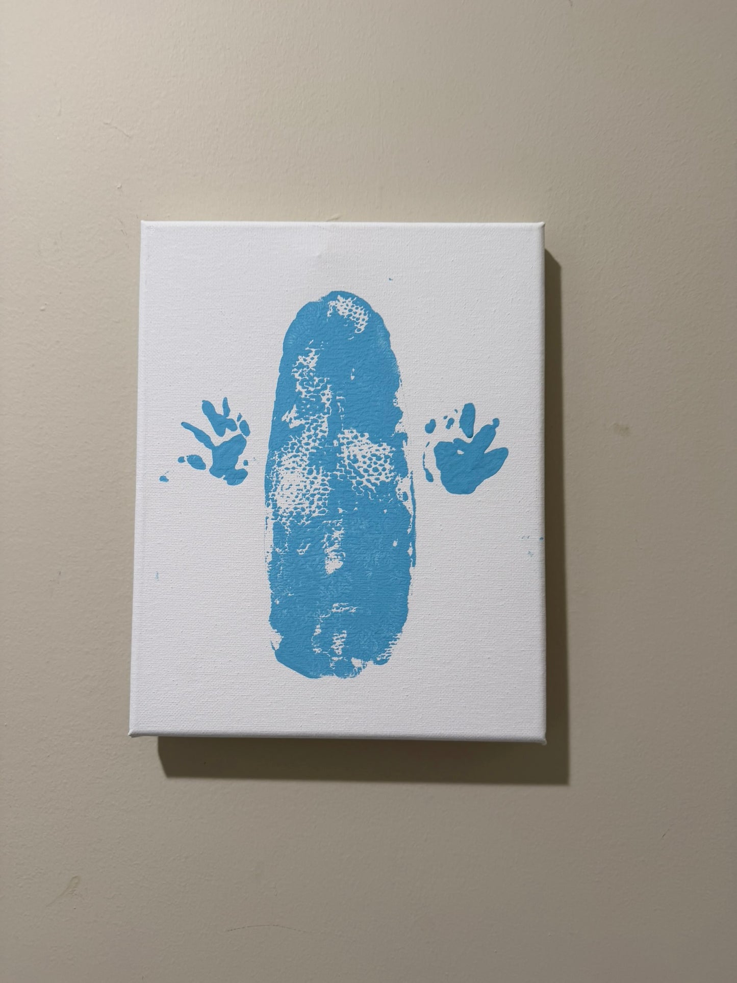 Blossom paw and tail print on 8x10 white canvas