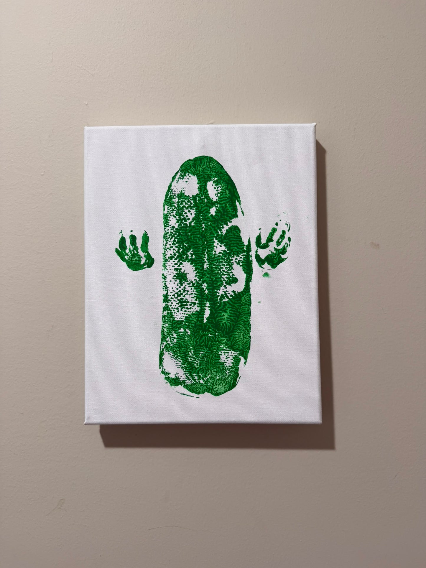 Sprout paw and tail print on 8x10 white canvas
