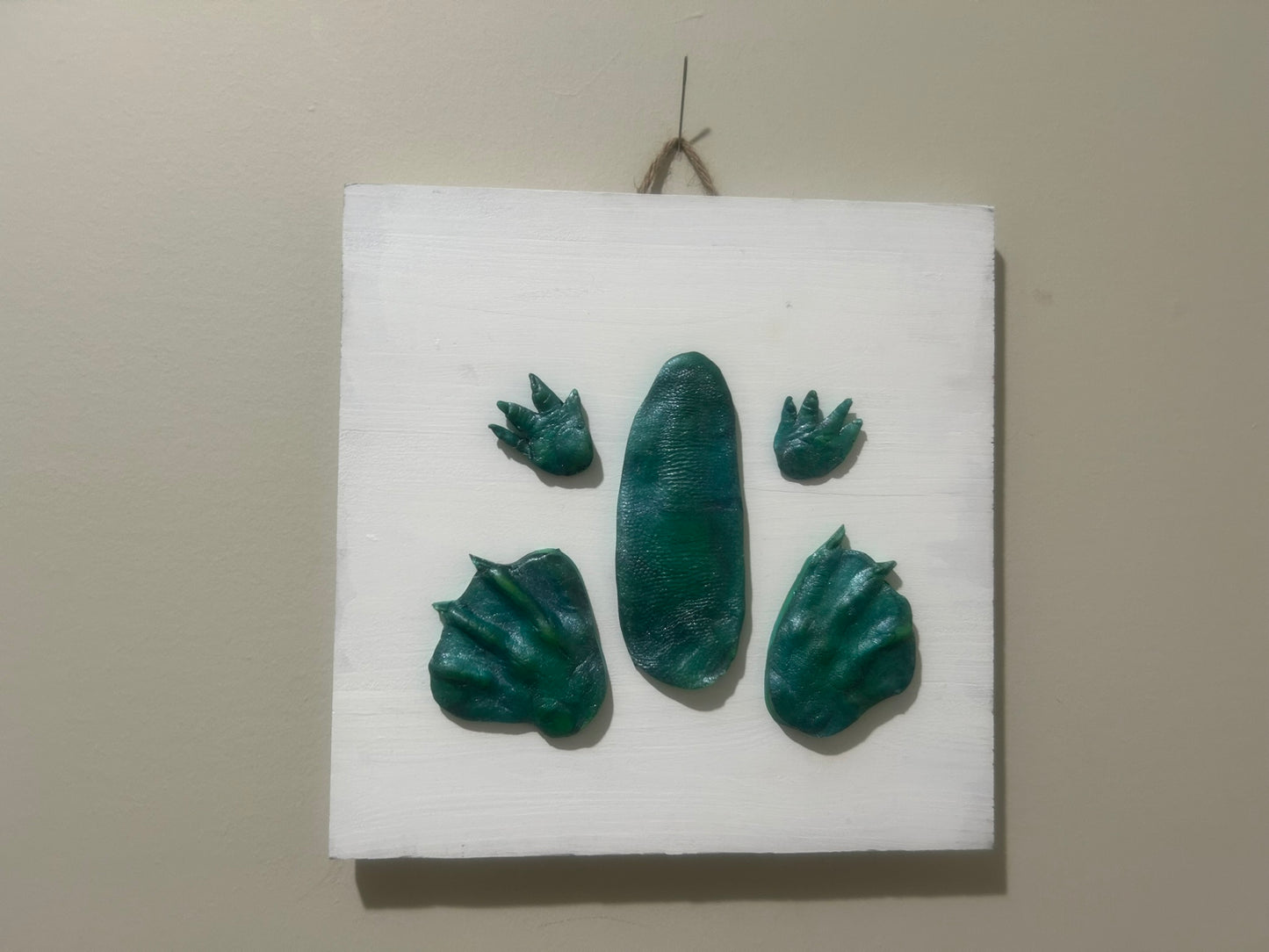 3D Petunia Tail, Paw and Flipper Cast 10x10 wooden board Green