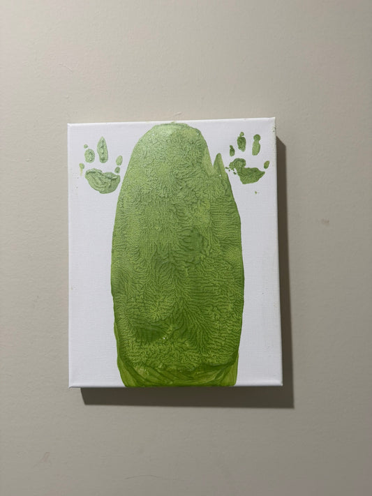 Fern 6-month Tail and Paw Print 8x10 White Canvas