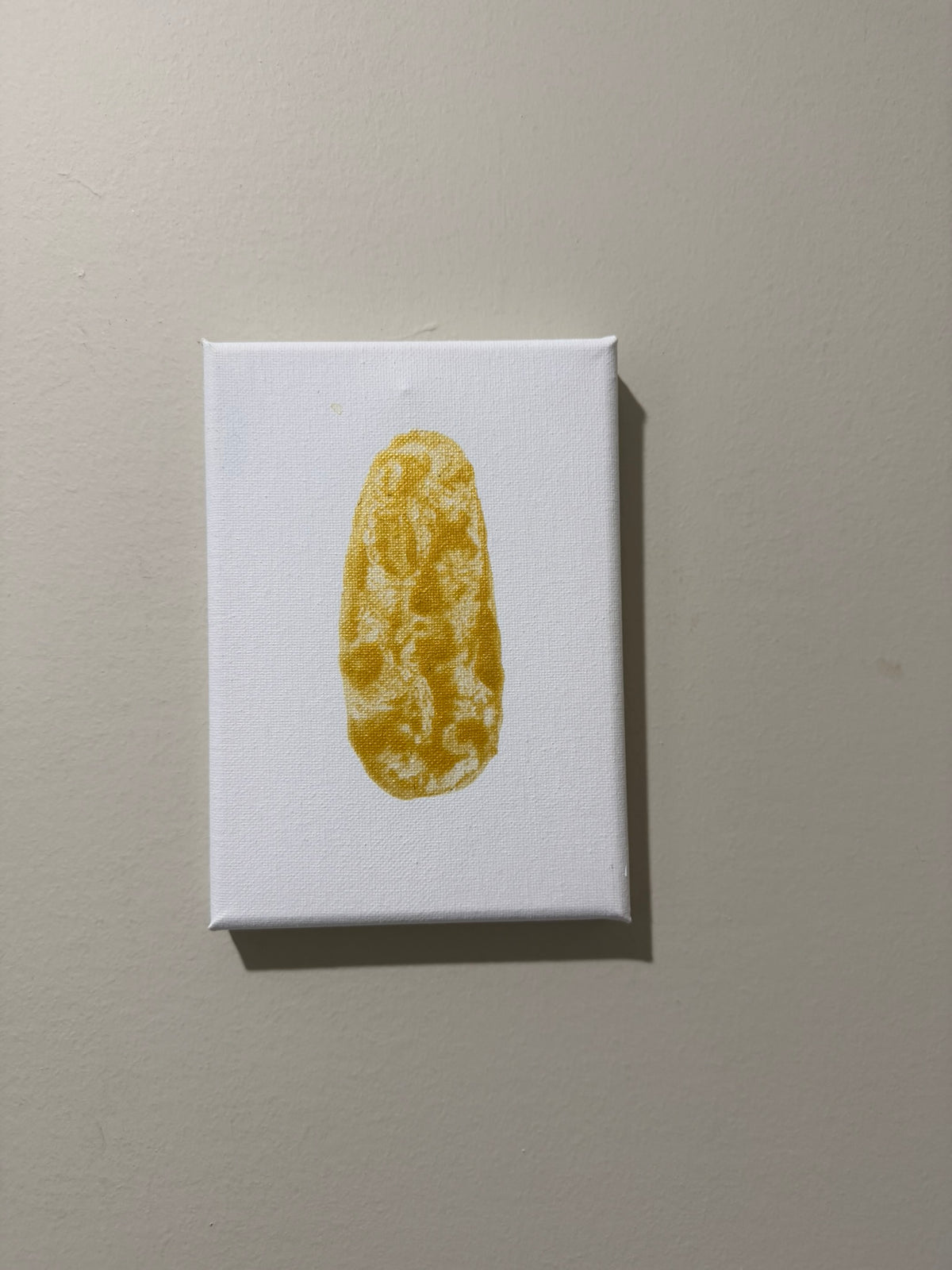 Baby Buttercup Tail Print on 5x7 white canvas